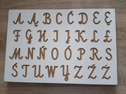 Drewniana tabliczka z alfabetem 