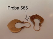 Kolczyki damskie złote 585 liście retro piękne 