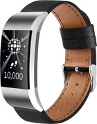 Tobfit pasek bransoleta do Fitbit Charge 2 ze skóry czarny