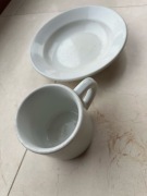 Porcelana talerz głęboki i kubek Wermacht III Rzesza z ok. hitlerowskiego