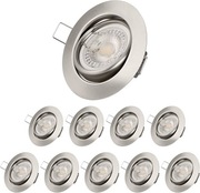EDISHINE Reflektor do zabudowy LED 230 V, 68 mm, 3000 K, 38°, 350 lm,10szt.