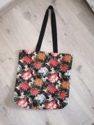 Torba na zakupy shopperka hand made ptaki i kwiaty  