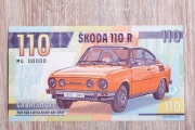 SKODA 110 R - banknot kolekcjonerski projektu Mateja Gabrisa z 2023r UNC