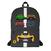 Plecak z czterema małymi autami ta dużym McLaren P1