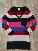 Sweter w wielokolorowe pasy, rozmiar 12/40