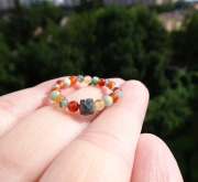 Pierścionek elastyczny Serafinit Karneol Agat mszysty Jaspis Rękodzieło