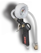 Niemiecki pistolet do pompowania z manometrem do opon, 8 barów. Rowi.