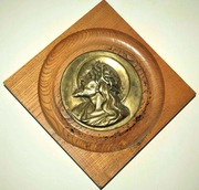 Popiersie  odlew metalu  w drewnie 