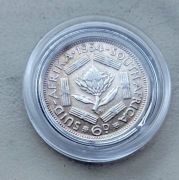 Afryka Południowa 6 pensów 1954 r Elżbieta II srebro 