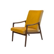 Fotel vintage żółty po kompletnej renowacji, Jiří Jiroutek