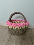 Koszyczek wielkanocny dla dzieci , koszyk tulipan że sznurka 