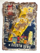 przedwojenny SZYLD REKLAMOWY blaszany MYDŁO Z WIEŻĄ '20