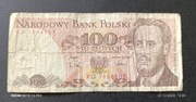 Stary banknot Polska 100 zł 1988 rok PRL 