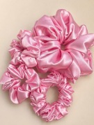 Różowe Pink Gumki Scrunchie 