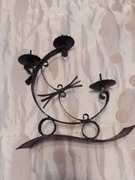 Świecznik potrójny metaloplastyka PRL fajny loft