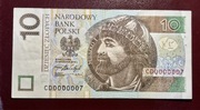 10 zł 2016 r Niski numer CD 0000007