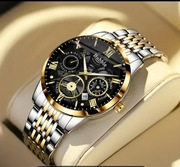 Zegarek męski kwarcowy, analogowy złoty 