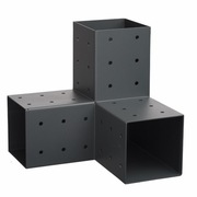 3ramienny łącznik narożny ze stali nierdz. dla belek12x12cm. Kolor antracyt