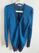 Sweter damski Klasyczny Kardigan Narzutka ZARA niebieski r. 36 S