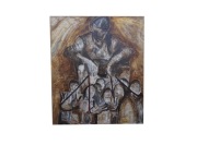 „DYRYGENT” – Duży obraz akrylowy 120x140 cm, Loft/Industrial/Ekspresja