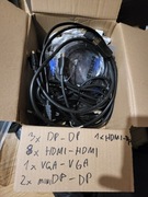 Zestaw kabli HDMI DISPLAYPORT VGA