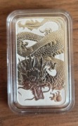 Rectangular Dragon, Szabko moneta Smok. 2022, 1oz srebra