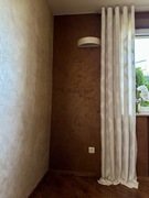 zasłona długa ozdobna kremowa na kółkach romby 