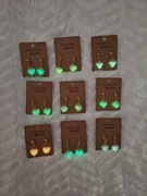 Kolczyki serduszka świecące w ciemności 