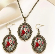 Zestaw biżuterii w kolorze starego złota Vintage Nowe