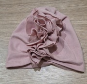 Czapka niemowlęca TURBAN marszczony różowy 36-40