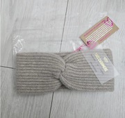 Nowa z metką Zwillingherz kaszmirowa opaska 100% kaszmir beżowa 