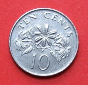 10 Centów  1987 r  -  Singapur  Jaśmin    