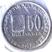 WENEZUELA 50 boliwarów 2002, Y# 82, AU