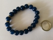 Bransoletka z granatowych agatów + gratis