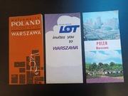 Przewodnik po Warszawie j.niemiecki + 2 x informator LOT j.angielski PRL 