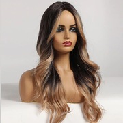Piękna peruka, brąz ombre jasne refleksy fale