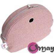 Szary organizer do Obag MOON LIGHT plecionka róż brudny 2 kieszenie OMAY