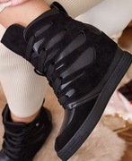 Botki czarne na koturnie 38 