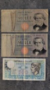 Zestaw Włoskich banknotów 1000 i 2000 lir 