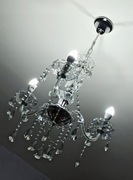 Lampa trójramienna sufitowa, szklane kryształy, żyrandol Glamour