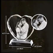 PERSONALIZOWANA SZKLANA RAMKA W KSZTAŁT SERCA IDEALNY PREZENT NA WALENTYNKI