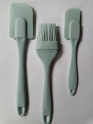 Zestaw silokonowych akcesoriów kuchennych: łopatka, szpatułka, pędzel