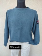 Klasyczny męski sweter Twentyfour niebieski  L z wełną miękki ciepły 