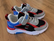 Chłopięce buty sportowe sneakersy czarno-niebieskie r. 28 wkładka 17,5 cm