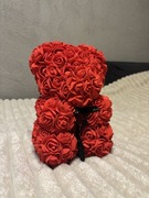 Czerwony miś z róż | Rose Bear | Prezent walentynkowy | NOWY