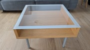 Stolik kawowy dąbowo-szklany 70 cm x 70 cm