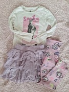 Zestaw komplet rzeczy 128 cool club smyk spodniczka legginsy bluzka