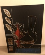 Czarny obraz 60x81cm