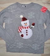 87^ pepco Świąteczny sweter Bałwanek 38/40