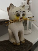 Eugeniusz Zegadlo figurka rzezba ludowa kota 2006 rok Bialy kot